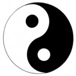 Yin/yang symbol in discussion of chi energy in wing chun kung fu training.